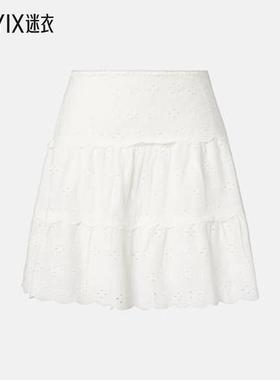 RIXO 女款Cassandra 齿纹棉质迷你半身裙 迷衣时尚