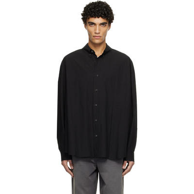 Solid Homme 男士 衬衫 黑色 Slit Detail Cotton 衬衫