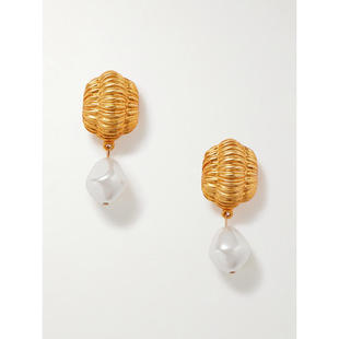Jennifer Behr 珍妮弗·贝尔 女士 SS26 耳环 Asha 镀金人造珍珠
