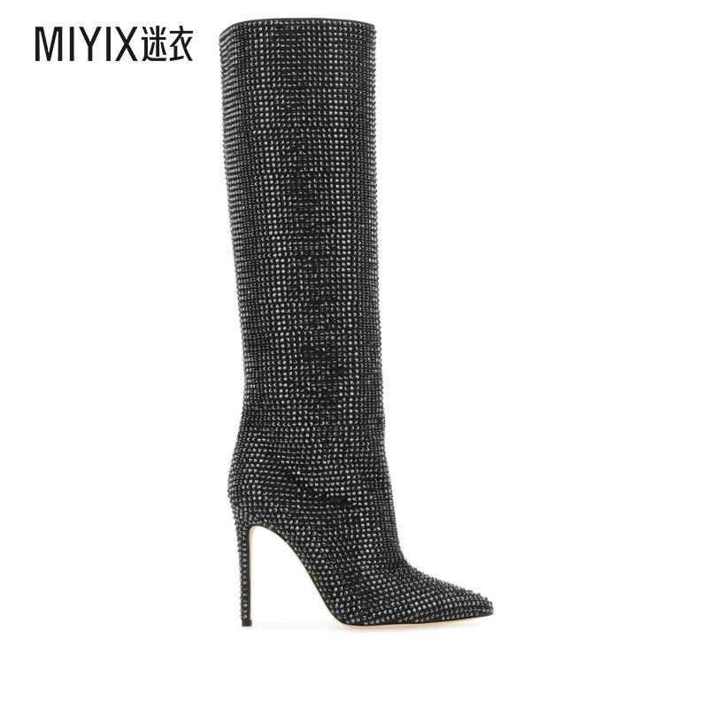 Paris Texas 女士Holly 精饰绒面革靴子 迷衣时尚