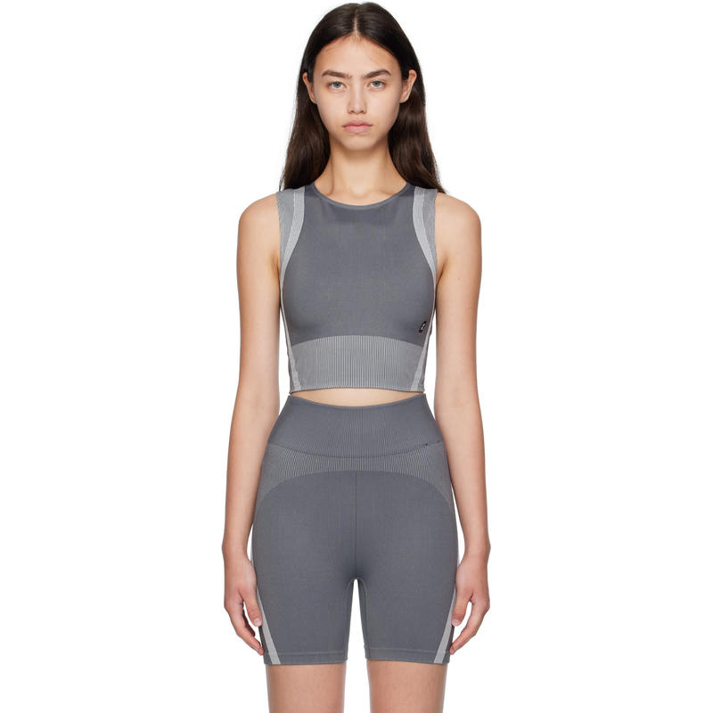 On 女士 运动上衣 灰色 Studio Knit Crop 运动上装