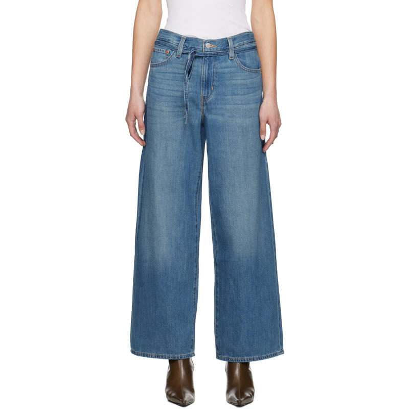 Levi's 女士 牛仔长裤 蓝色 XL Baggy Straight Linen+ 牛仔裤