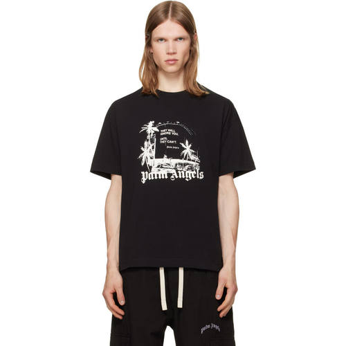 Palm Angels 棕榈天使 男士 T恤 黑色 Palm Statement