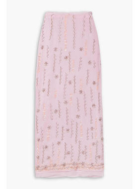 LoveShackFancy 女士 超长裙 Goodall 精饰雪纺长款半身裙