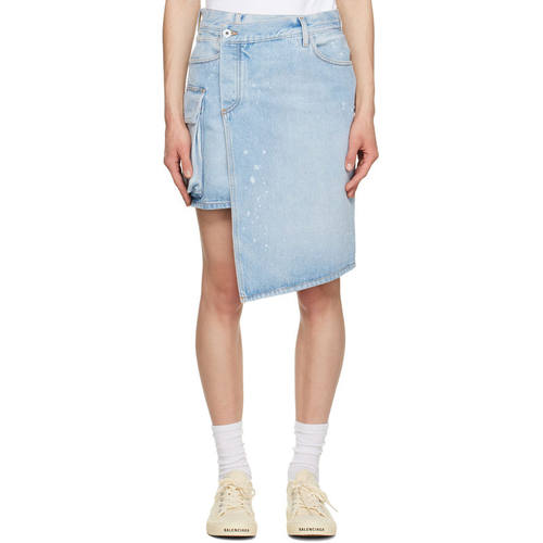 Off-White 女士 迷你裙 蓝色 Toybox Painted 牛仔短裙