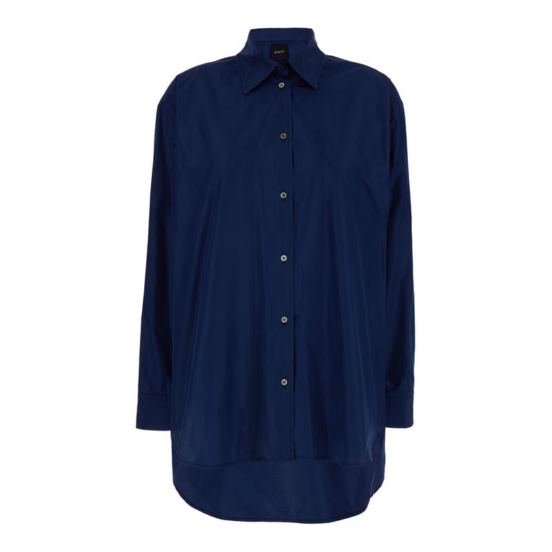 Plain 女士 SS25 衬衫 宽松款蓝色棉质女士衬衫