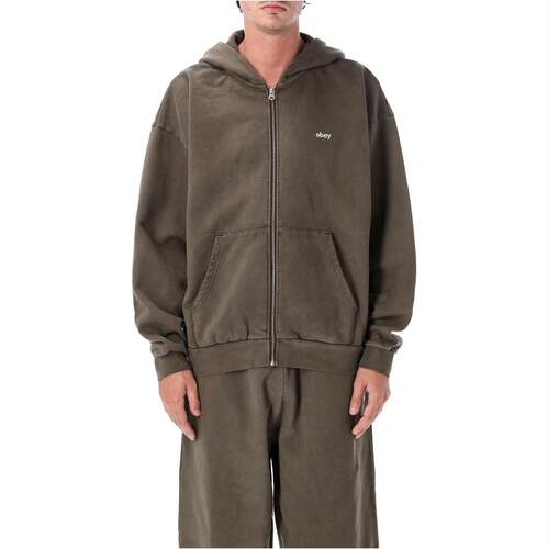 OBEY 男士 FW26 卫衣 LOWERCASE 染色拉链连帽衫