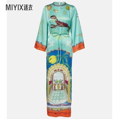 Alémais 女款Surrealist 真丝中长连衣裙 迷衣时尚