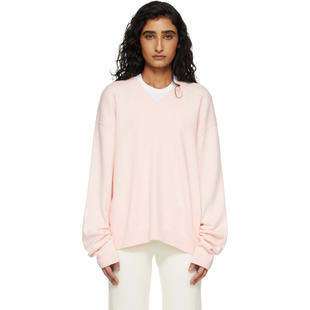 SKIMS 女士 上衣 粉色 Sweater Knits Pullover V Neck 针织衫