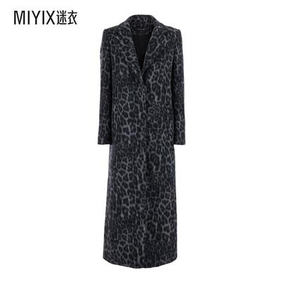 【秋冬新品】Federica Tosi 女款灰色全幅动物纹羊毛女士大衣 迷