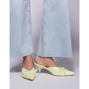 Public Desire 女士 鞋靴 Lionheart 宽版尖头小跟蝴蝶结黄色凉拖