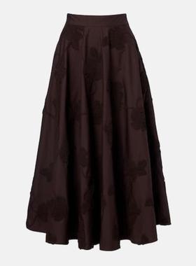 ROTATE 女士 中长裙 Berty 刺绣棉质中长半身裙