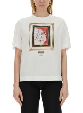 Moschino 女士 SS24 T恤 ENVER STILL LIFE 缎面心形衫
