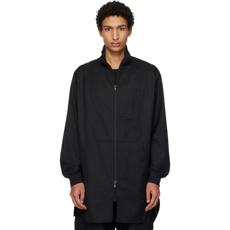 Y-3 男士 夹克 黑色 Refined Wool Long Track图片