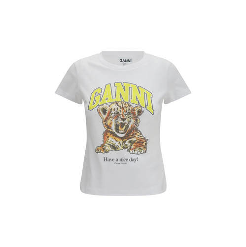 Ganni 甘尼 女士 FW26 T恤 虎纹棉质