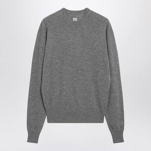 Totême 女士 FW26 毛衣 经典款羊绒圆领中长灰色混纺