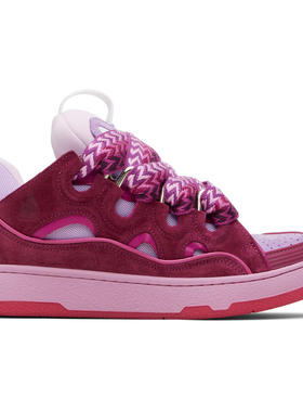 Lanvin 浪凡 男士 运动鞋 酒红色  紫色 Leather Curb