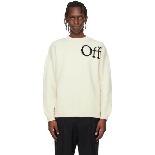 Off-White 男士 毛衣 灰白色 Bookish Knit Crewneck