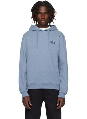 A.P.C. 男士 卫衣 蓝色 Standard Rue Madame 连帽衫