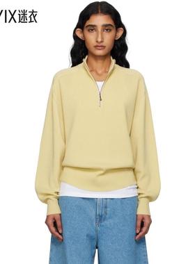 6397  女款黄色 Half-Zip Saddle 毛衣 迷衣时尚
