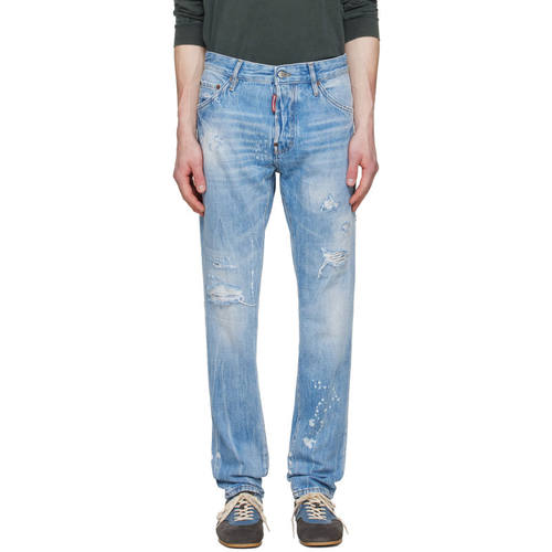 DSquared2 D二次方 男士 牛仔长裤 蓝色 Light Wash Teddy 牛仔裤