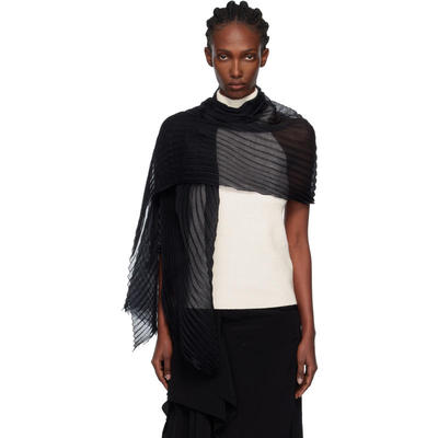 Issey Miyake 女士 围巾 黑色 Silk Wool Pleats Stole 围巾