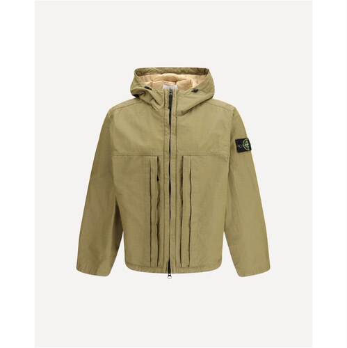 Stone Island 石头岛 男士 SS26 夹克 Stone Island 徽标贴片连帽