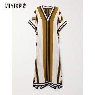 早秋新品 女款 ERES 迷衣时尚 束带印花真丝绉纱土耳其式 长衫