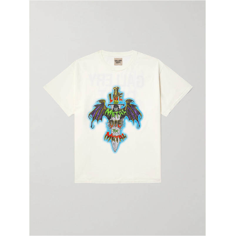Gallery Dept. 男士 FW25 T恤 Live For 金属色亮片印花棉针织