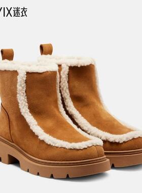 INUIKII 女款骑士绒面革雪地靴 迷衣时尚