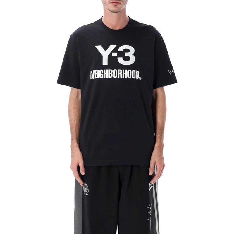 Y-3 NBHD 中性（成人） FW25 T恤 宽松款黑色棉质徽标T恤