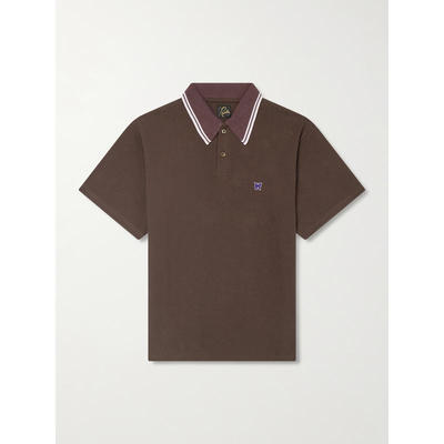 Needles 男士 SS26 POLO衫 Logo-Appliquéd 棉质凸纹布