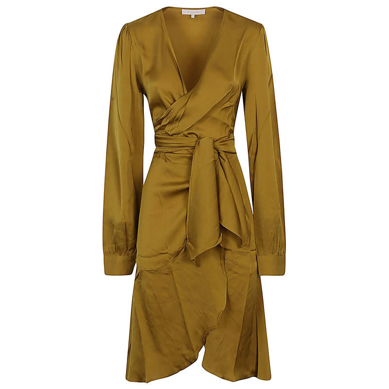 Silk95five 女士 SS24 短款连衣裙 金色连衣裙