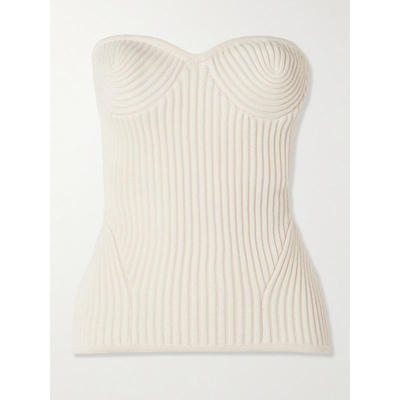 Jean Paul Gaultier 女士 FW25 背心 拼接罗纹羊毛混纺紧身胸衣