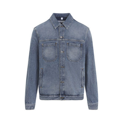 Off-White 男士 SS26 夹克 HAL SKATE 浅中号蓝色棉质箭号牛仔布