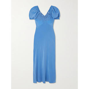 中长连衣裙 RIXO 女士 SS26 蕾丝边真丝 Ilaria