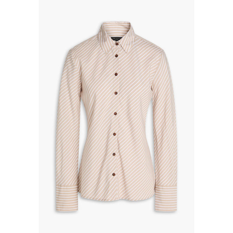 Rag  Bone 女士 上衣 Sylvia 条纹棉质府绸衬衫