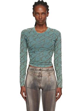 KNWLS 女士 T恤 蓝色 Cally 长袖 T 恤