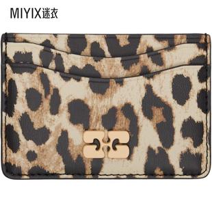 卡包 男款 黄褐色 Leopard Ganni 迷衣时尚 Bou Printed 礼物