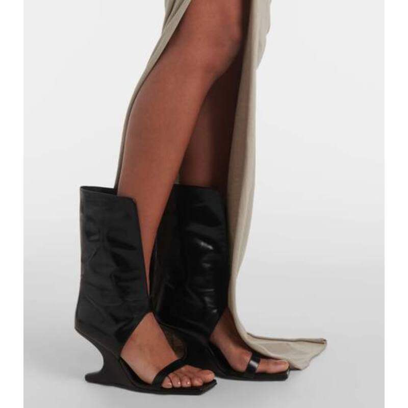 Rick Owens 瑞克&middot;欧文斯 女士 超长裙 褶皱棉质针织长款半身裙