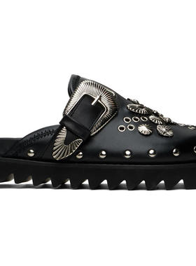 Toga 女士 穆勒鞋 独家发售黑色 Eyelet Metal Sabot