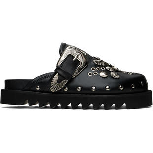 Toga 女士 穆勒鞋 独家发售黑色 Eyelet Metal Sabot