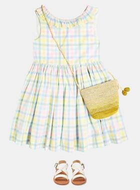 Bonpoint 女童 连衣裙 Allison 格纹棉质童装