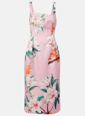 Leo Lin 女士 中长连衣裙 Larissa 花朵缎面中长连衣裙