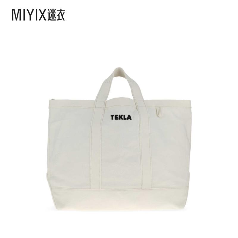 Tekla Fabrics 男女同款白色帆布购物包 迷衣时尚