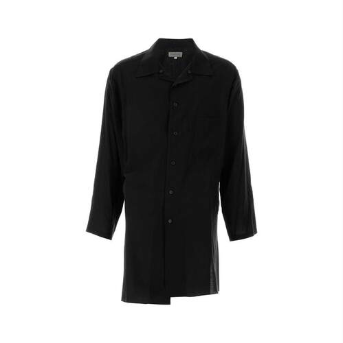 Yohji Yamamoto 山本耀司 男士 SS25 衬衫 CELLULOSE 黑色宽松款