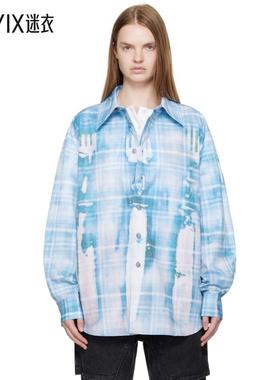 Andersson Bell 女款蓝色 Trompe L'oeil Printed Check 衬衫 迷