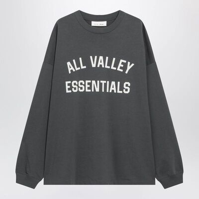Essentials 男士 SS26 T恤 MERCH 灰色长袖棉质