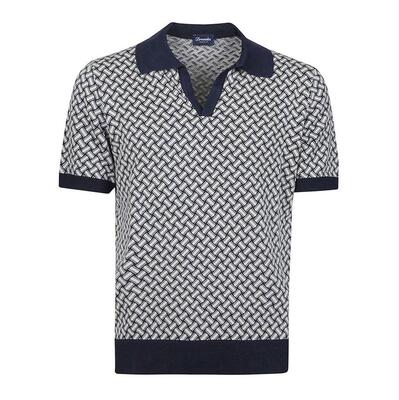 Drumohr 男士 SS26 POLO衫 德鲁莫尔剃刀图案 Polo 衫