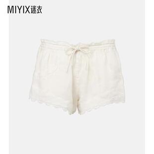 marant Lola isabel 女款 马德拉刺绣苎麻短裤 迷衣时尚